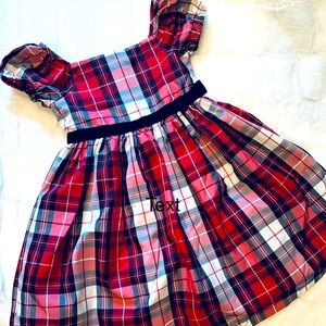 Red Plaid dress with cap sleeves